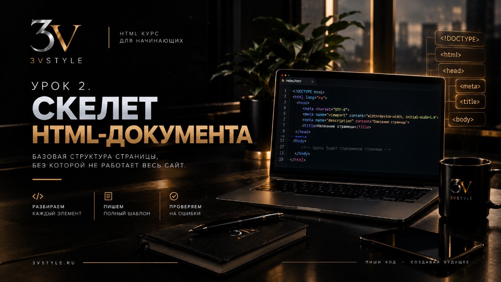 Урок 2. Скелет HTML-документа